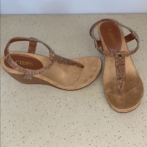 2.5” brown wedge sandals